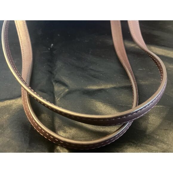 Kate Spade Raspberry Chocolate Leather Small Tote Shoulder Bag Turnlock Closure - Picture 11 of 15